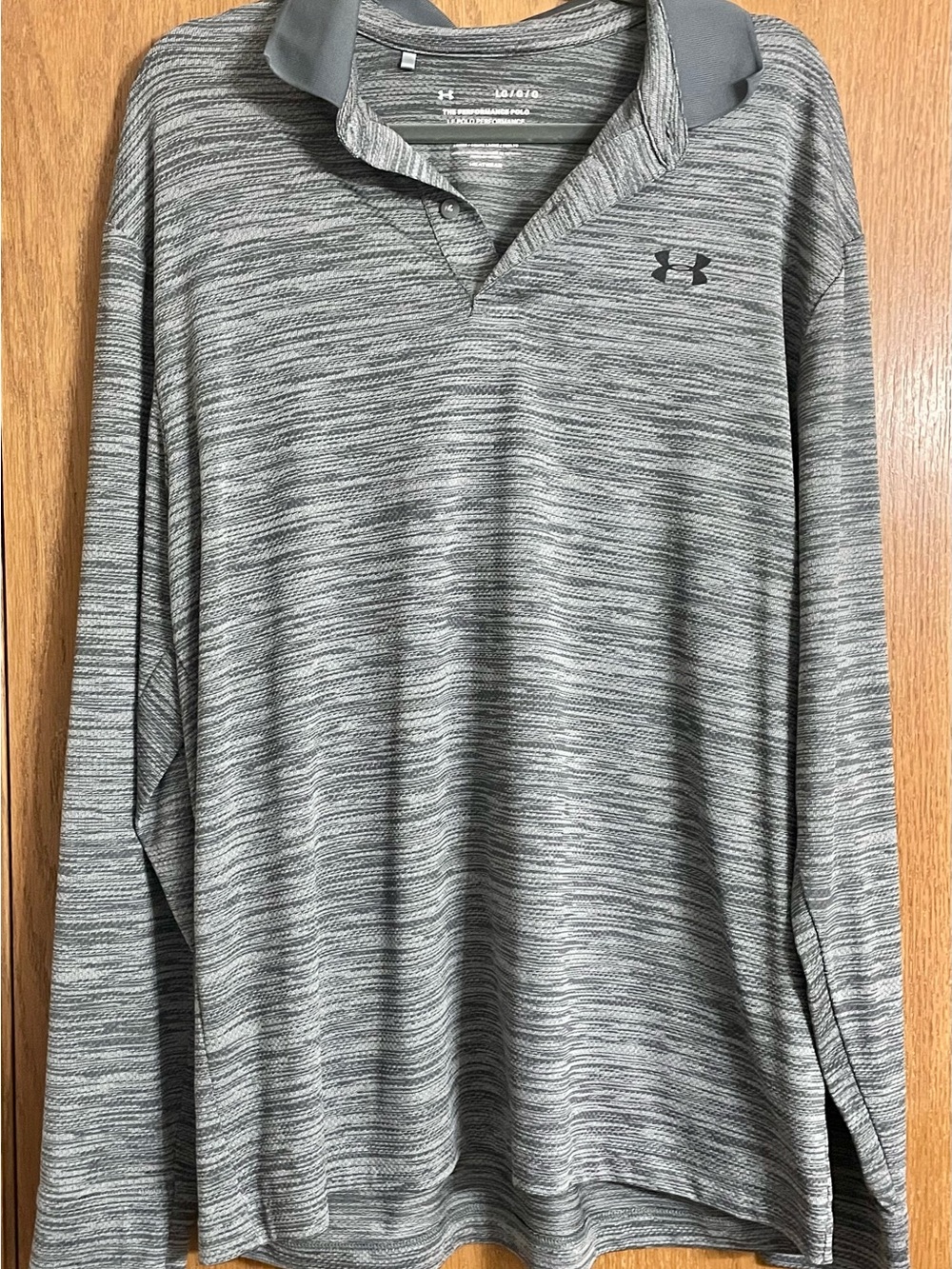 Under Armour Men’s Gray Heather Long-Sleeve Polo